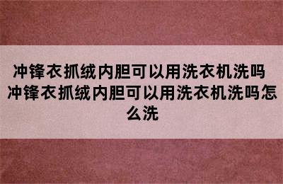 冲锋衣抓绒内胆可以用洗衣机洗吗 冲锋衣抓绒内胆可以用洗衣机洗吗怎么洗